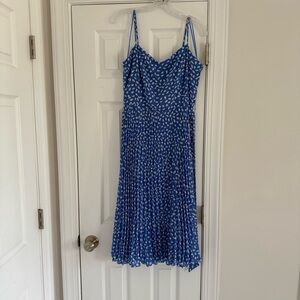 Blue Floral Spaghetti Strap Dress